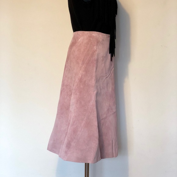 Danier Dusty Rose Suede Skirt - Picture 2 of 8
